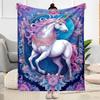 1pc Horses Sunset blanket Soft and Warm for Sofa Office Camping Travel Livingroom Great Gift for Friends and Family Comfortable