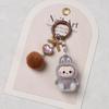 Сидячий флокированный брелок DIY Милый зернистый одинарный кукольный аксессуар Мягкий клей Милый зернистый малыш Гуляющая сумка Подвеска для мобильного телефона