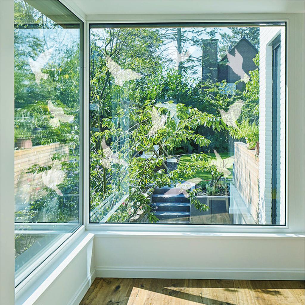 Наклейки на окна, предотвращающие столкновения, белые колибри, съемные декоративные наклейки на окна, предупреждающие о птицах, статические наклейки на стекло