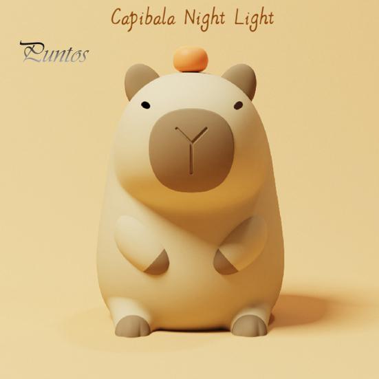 Ночник с капибарой, милый мультяшный USB перезаряжаемый светодиодный светильник, прикроватная сенсорная лампа для новорожденных, рождественский декор для спальни для малышей
