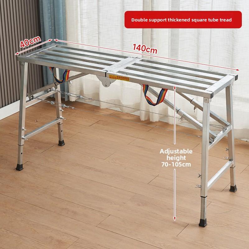 Double support folding scaffold, thickened steel horse stool ladder, engineering ladder, mobile platform ladder for decoration