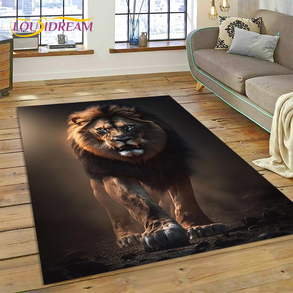 3D зверь, тигр, лев, животное, дикая природа, мультяшный ковер, ковер для дома, гостиной, спальни, дивана, коврик для двери, декор, детский коврик, нескользящий коврик