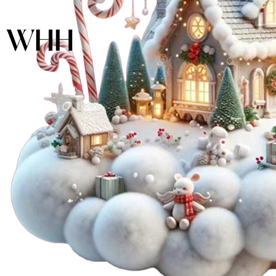 Holiday House Hanging Decor Christmas Pendant Acrylic 2D Flat Ornament Mini Snow-covered Cabin Cartoon Decoration for Tree Mantel Car Charming