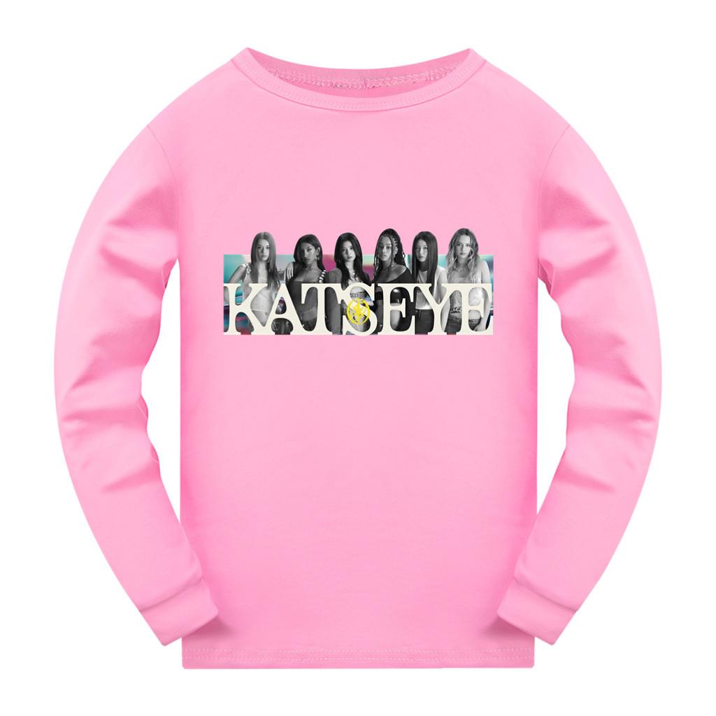 5350 Детская футболка с длинными рукавами для девочек с принтом KATSEYE