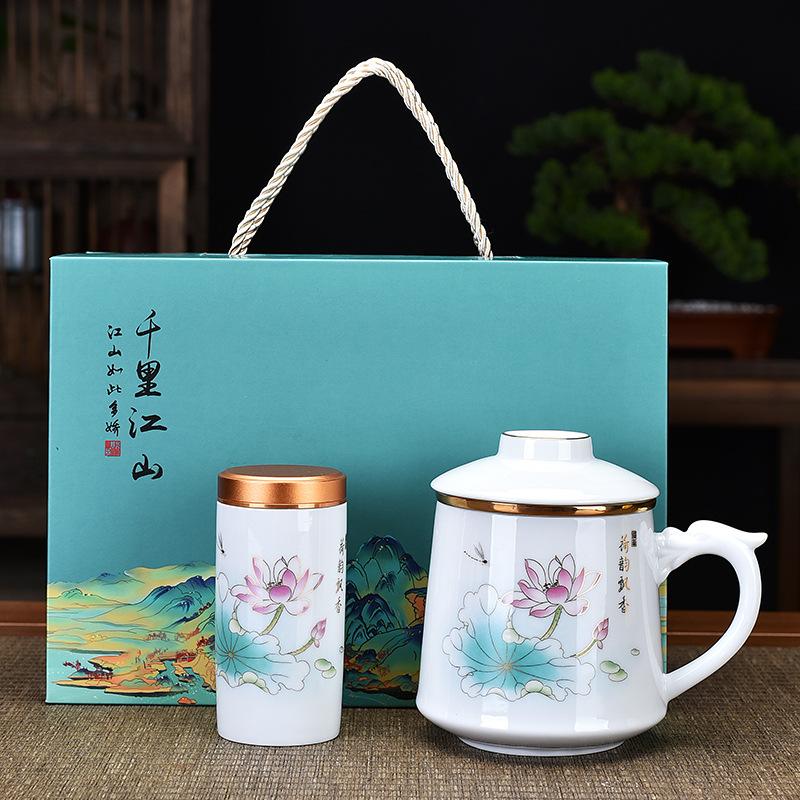 Керамическая чашка для чая, деловой партнер, подарок для руки, офисная чашка для воды, три чашки, подарок на открытие, чашка, банка, подарочная коробка, China-Chic