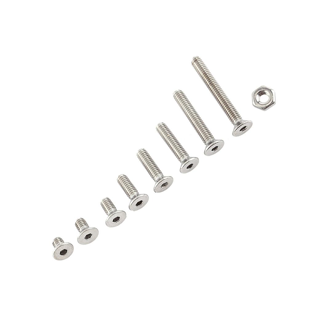 M2.5 A2 Нержавеющая сталь Болт с шестигранной головкой и шестигранными гайками Ассортиментный набор(Плоская голова)