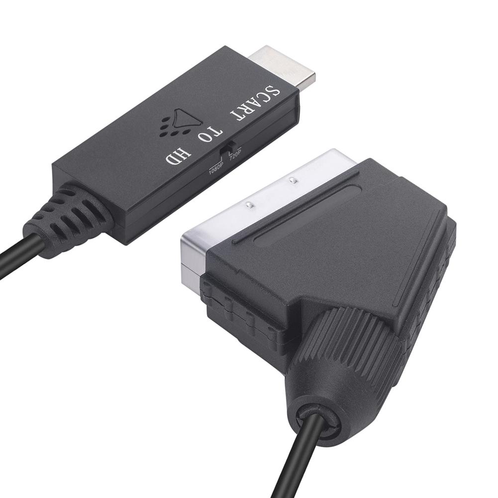 Конвертер Scart в HDMI HD 1080P Аудио Видео Адаптер с USB-кабелем Для HDTV Sky Box DVD Конвертер Повышения Качества ТВ Сигнала