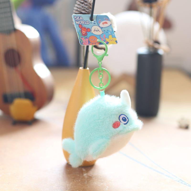 Cute Cute Marine Animal Jellyfish Pendant Plush Toy Doll Crab Lobster Keychain Bag Hanging Decoration