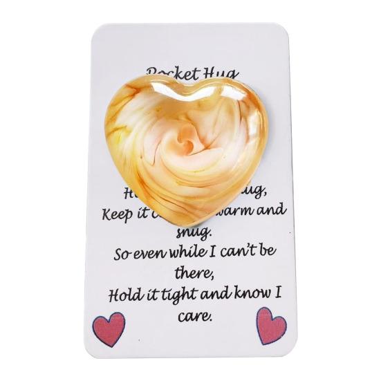 Карманное украшение в виде сердца «Объятие любви» с поздравительной открыткой, красочное мини-стеклянное украшение в виде сердца, подарок для друзей, семьи, дня рождения, годовщины