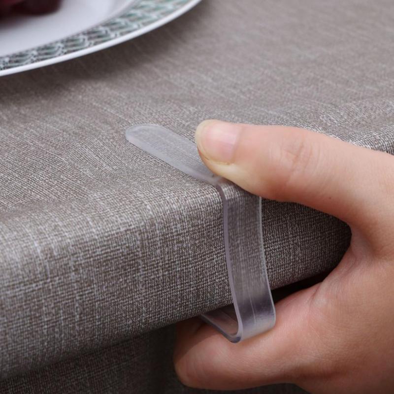 10pcs Tablecloth Transparent Anti Slip Clip Fixing Buckle Household Table Corner Tablecloth Clip Fixing Device Plastic Buckle