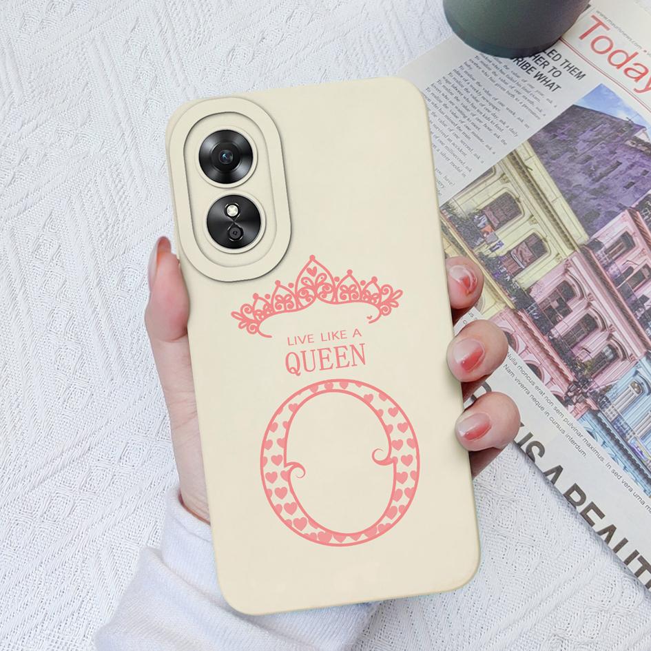 Модный чехол с надписью «Корона» для OPPO A17 A16 A15 A58 AX5S A5 A9 2020 A1 Pro, силиконовая защитная задняя крышка, пара бамперов для телефонов для OPPO Fundas Coque