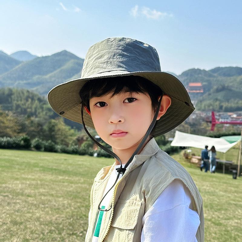Children's hats summer boys and girls outdoor sunscreen hats quick-drying waterproof breathable sun hat large brim bucket hat