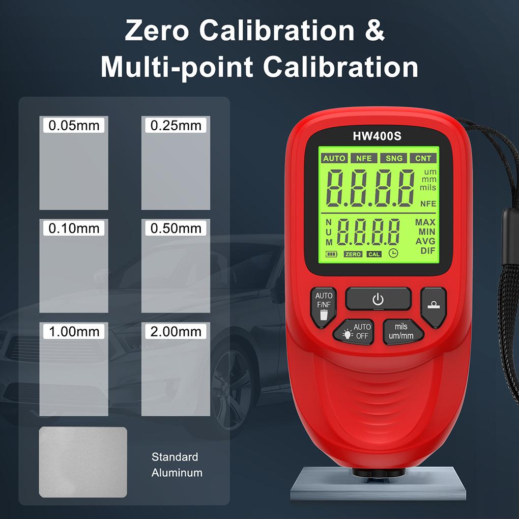 Высокоточный измеритель толщины автомобильной краски для обнаружения металлических покрытий. Толщиномеры используются черного цвета