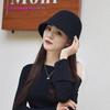 Knit Wool Bucket Hat Fashion Checkered Pattern Wool Beanie Hat Female Fall Autumn Casual Cap