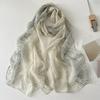Sunscreen Silk Scarf Seaside Beach Towel Long Ladies Silk Scarf Lotus Pond Moonlight Thin Silk Scarf