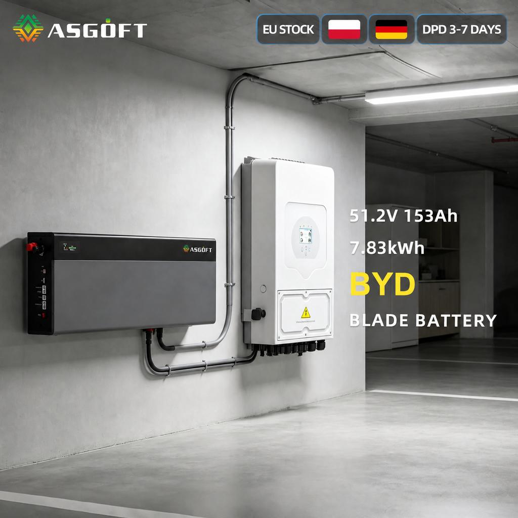 ASGOFT EU Stock 7.83kwh 15kwh 20kwh 10kwh 10kw 30kwh BYD 153Ah Plug and Play Battery Kit Case