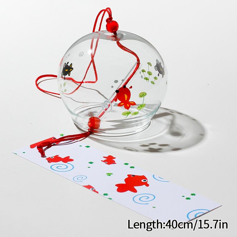 Japanese Sakura Glass Wind Chime Wind Bell Kawaii Room Decor Aesthetics Wind Campaigns Wall Decor Music Bell Sound Wind Spinner