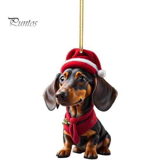 Подвеска на рождественскую елку, милая форма собаки, акриловое подвесное украшение для рождественской елки для дома, праздничное украшение