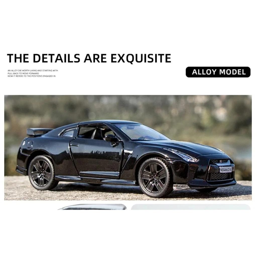 1/36 Nissan GTR Металлическая модель автомобиля Игрушки для мальчиков Литая модель автомобиля с инерционным механизмом Коллекционная машина для детей Подарки Игрушки для взрослых