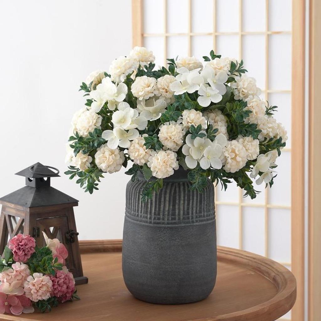 Artificial Ers With Hydrangea Silk Fake Ers 1 Bouquets For Home Wedding Decoration Table Centerpiece, Faux Peonies