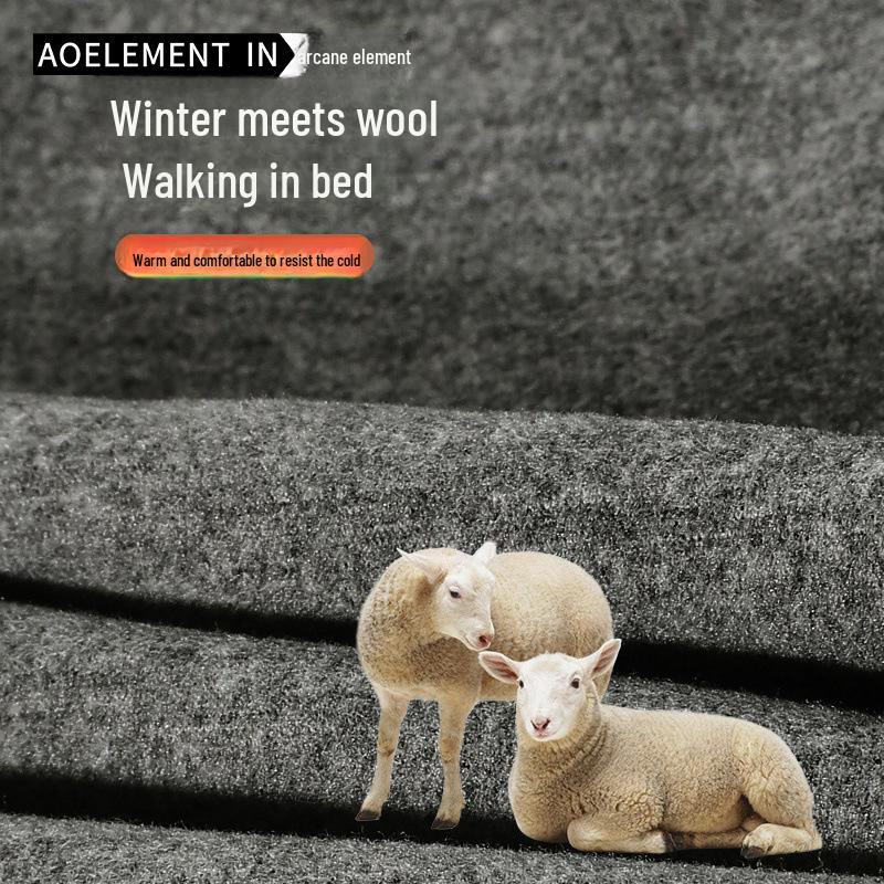 Men's Plush Wool Mulberry Silk Seamless Warm Underwear Pants for Autumn and Winter