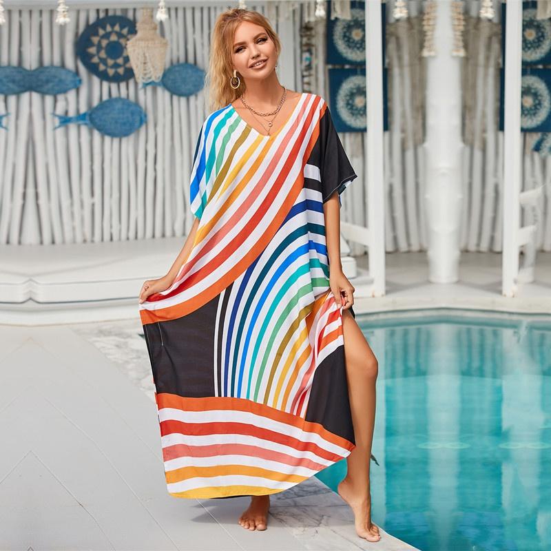 Cotton Long Beach Dress Cover-Ups for Women Pareo De Plage Swimsuit Cover Up Beach Sarongs Swimwear Kaftan Beachwear EMA