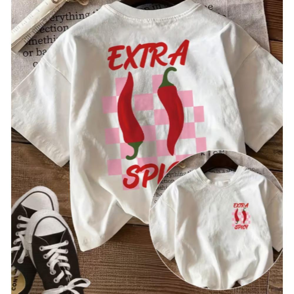 Summer Women's Casual Fashion T-shirt Cartoon Style Pattern Cup Print Round Neck Short Sleeved T-shirt for Women