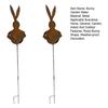 1/2Pcs Easter Bunny Planter Decoration Outdoor Patio Pathway Rusty Yard Lawn Garden Stake Metal Rabbit Flowerpot