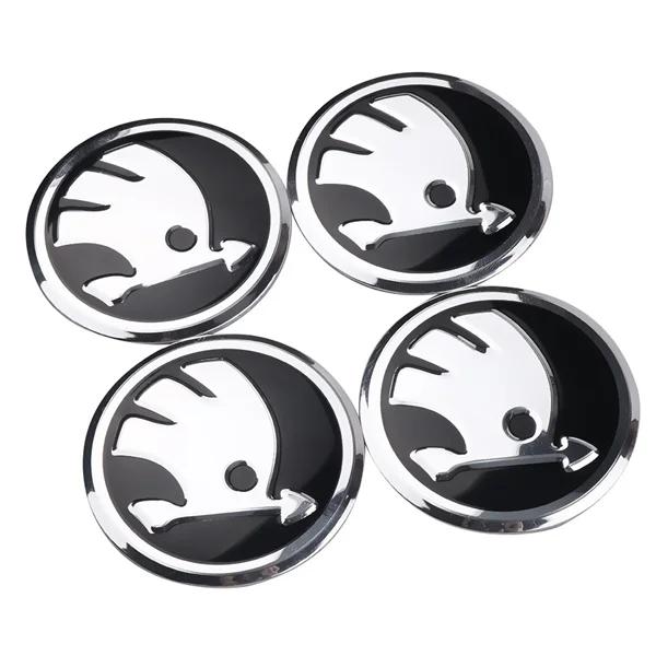 2025 New 4Pcs Aluminum Alloy Car Wheel Center Hub Caps Cover Rim Sticker Badge For Skoda Octavia 2 VII Fabia Rapid Superb Scala