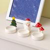 Christmas Candle Holder Ceramic Candle Holder Festive Christmas Ceramics Candle Holder Set with Penguin Xmas Tree for Desktop
