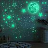 Luminous Moon Self-luminous Starry Sky Wall Stickers Blister Fluorescent Green Stars Self-adhesive Wallpaper Wall Stickers Decoration Materials