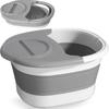 Collapsible Foot Bath Basin, Portable Foot Soak Tub Collapsible Spa Bucket for Soaking Feet with Lid and Massage for Home Soothe Tired Muscles
