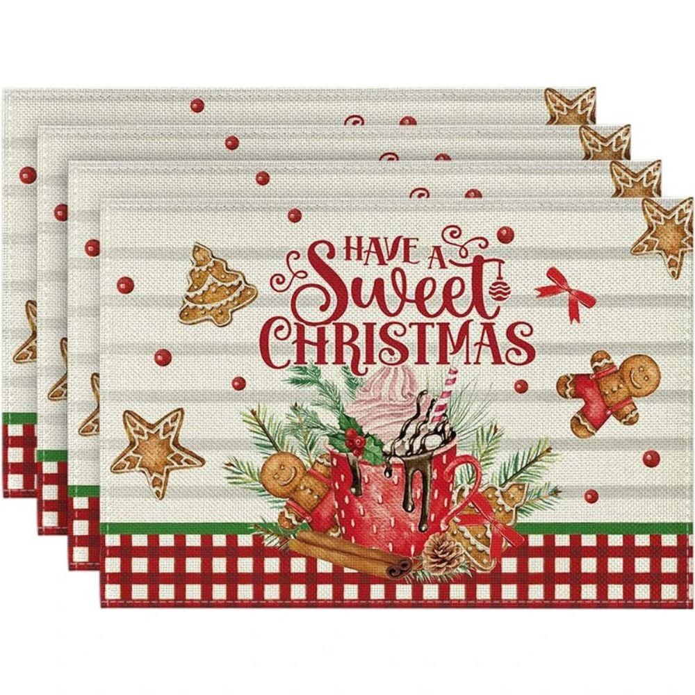 Защитный коврик для обеденного стола, Термостойкий коврик для рождественского ужина, Изоляционная подставка, Праздничное украшение