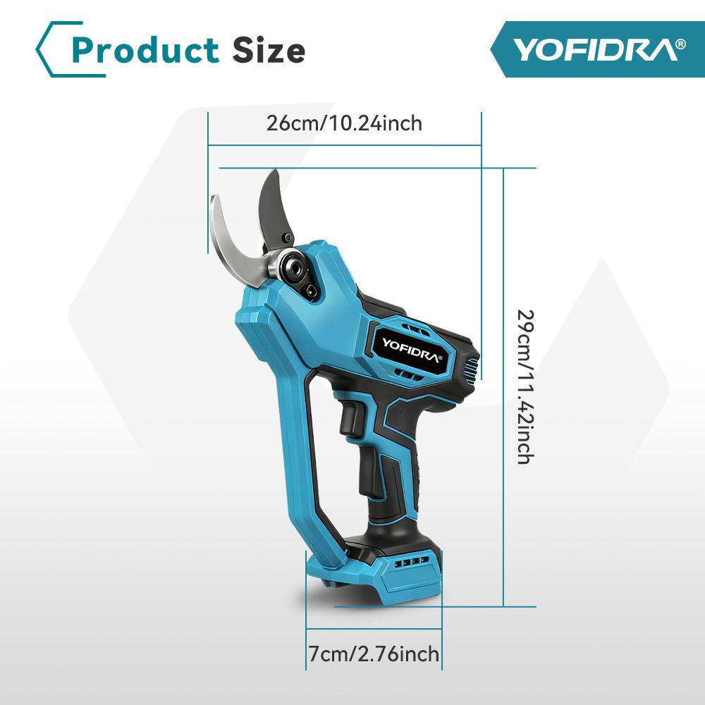 Yofidra 60 мм AI Управление передачами Бесщеточный электрический секатор Аккумуляторный для обрезки деревьев бонсай Электрические ножницы для аккумулятора Makita 21V