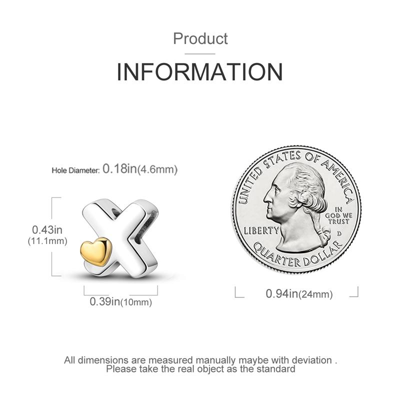Шармы Оригинальные Сердце Серия Английский Алфавит Бусина Подходит для Браслетов Ожерелье Женский Шарм Медь Роскошь Сделай Сам Ювелирные Изделия Подарки
