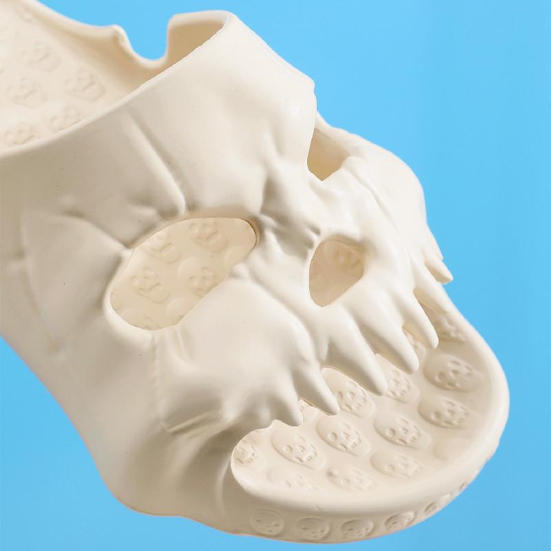 Летние тапочки с эффектом какашек для женщин, ЭВА, для ванной комнаты, противоскользящие, с рисунком рыбьего рта, кокоса, мягкие, для дома, скелета, для мужчин, крутая швабра