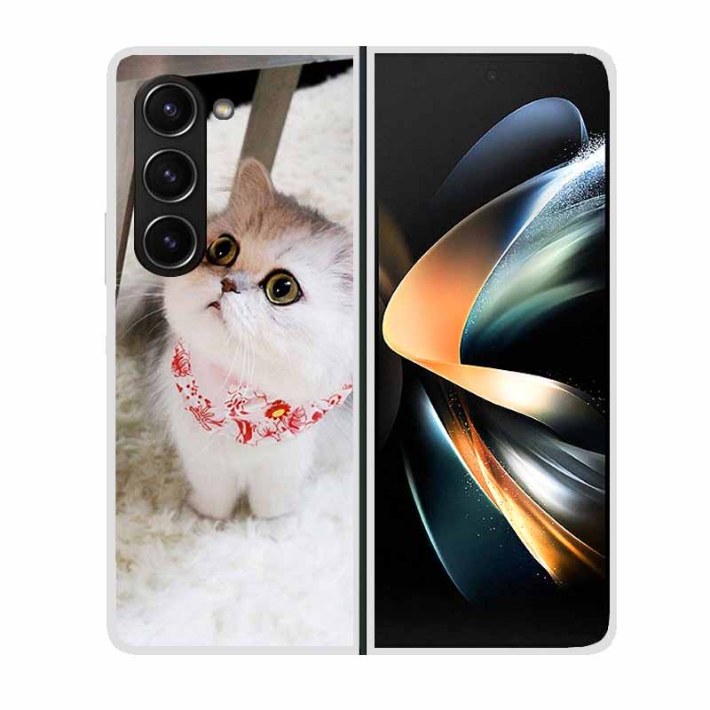 Для Samsung Galaxy Z Fold 2 3 4 5 Чехол для телефона Ударопрочный Жесткий Пластик Capa Милые Кошки Собаки Coque Защитный Прозрачный Прозрачный Capa