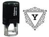 Printtoo Y Alphabet Swirl Border Triangle Monogram Initial Self Inking Rubber Stamp Office