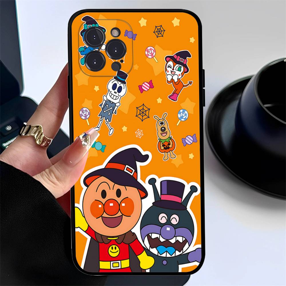 C-Дети A-Анпанман Чехол для телефона Для iPhone 17 16 15 14 13 12 11 Pro Max Plus Черный Чехол