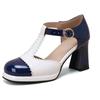 Fashion Ankle Strap Women's Sandals Summer New Thick Heel High-heeled Patent Leather T-buckle Women's Shoes Fashion Women's Sandals
