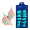Manicure Nail Tips False 100 Pcs Matte Solid Colour Long Stiletto Simple Full Cover Nails Art
