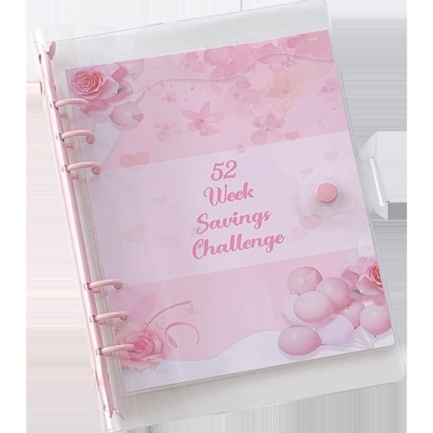 PVC Savings Challenge Binder A5 Notebook Binder Budget Binder 52 Weeks Envelope Binder  Couple
