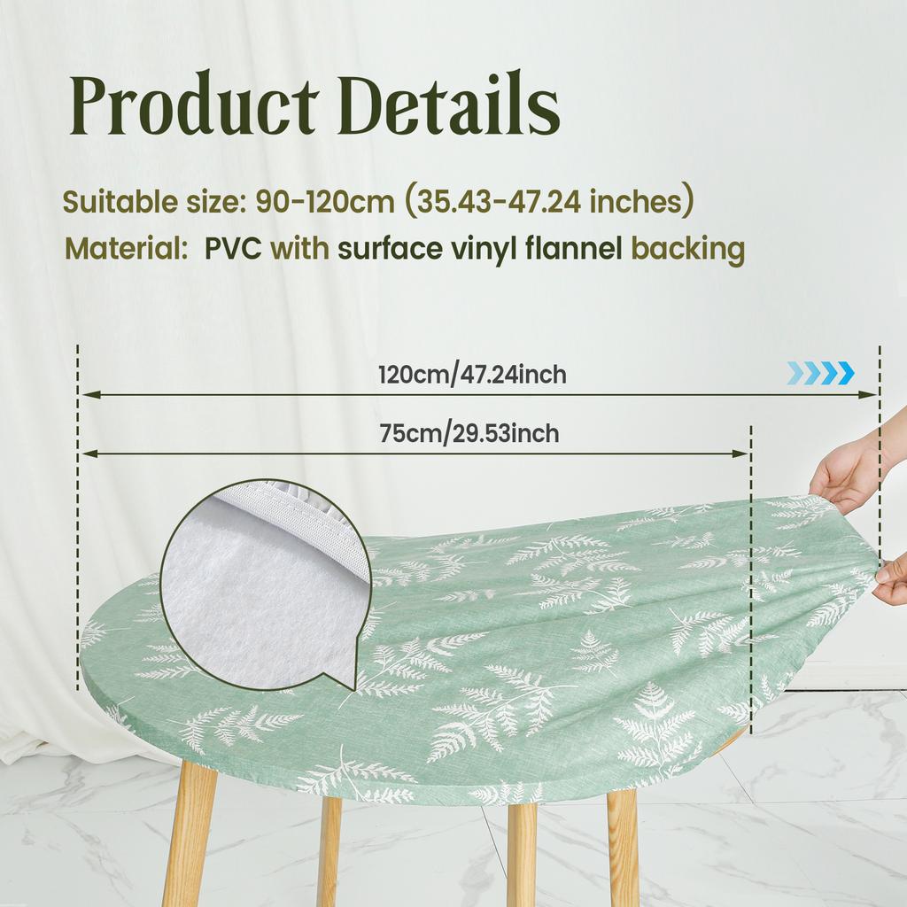 Эластичная круглая скатерть на стол, виниловая водонепроницаемая скатерть с резинкой, многоразовая скатерть с цветочным рисунком для обеденного стола, для защиты стола дома, декор