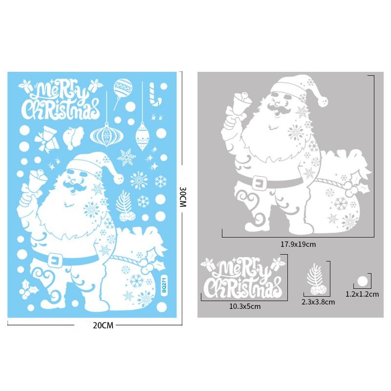Рождественская наклейка на зеркало Санта-Клаус Снеговик Олень Декоративная стеклянная электростатическая наклейка Веселый рождественский декор для дома