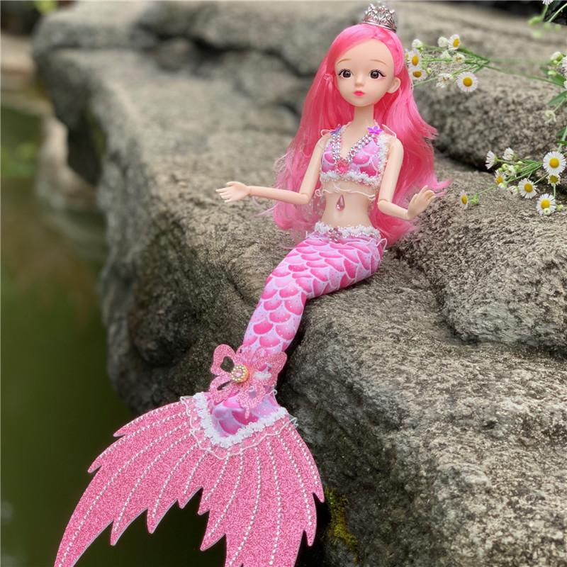 Dolls Vivid Expression Gorgeous Dress Collectable 45cm Doll with Mermaid Dress for Decor Girls Childrens Doll Gift