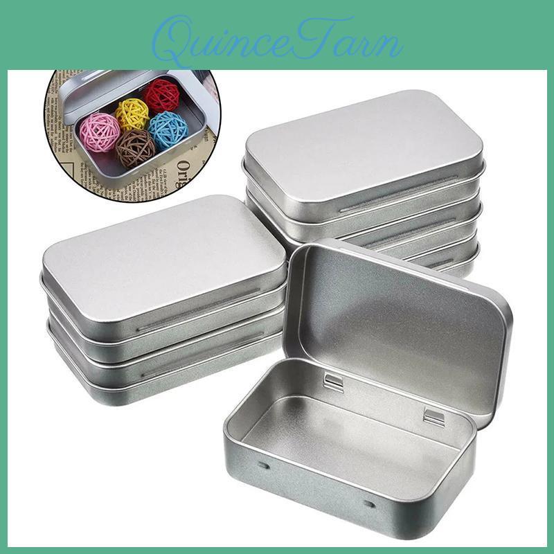 Boxes 6pcs Tin Plated Metal Container Empty Hinged Lid Small Empty Storage Box Frosted Household Storage Box Organizer