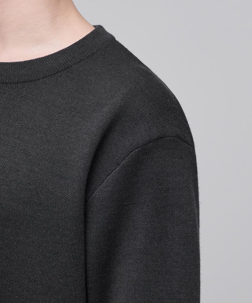 MUSINSA STANDARD Minimal Crew Neck Knit [Gunmetal]