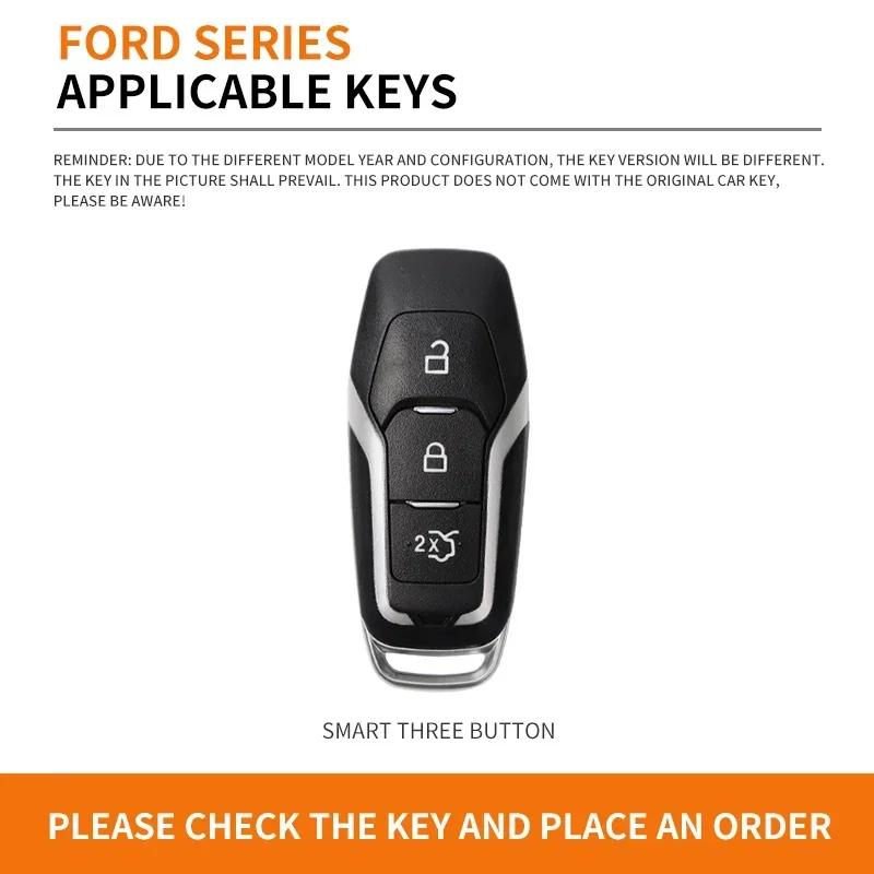 Car Sticker 2026 Ford New 2025 Hot New Leather Car Smart Key Case For Ford Fusion Explorer Edge Mustang Mondeo Kuka Personalized