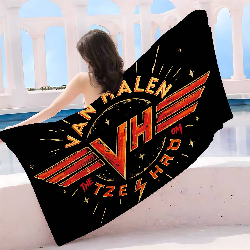 Плед из микрофибры группы Van Halen Быстросохнущие пляжные полотенца Большой размер с принтом Супервпитывающее полотенце-плед для бассейна