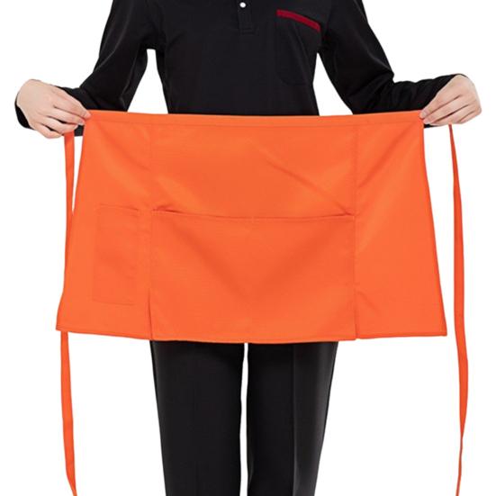 Фартук повара полудлинный с карманами однотонный шнурованный дышащий не мнется кухонный фартук для готовки